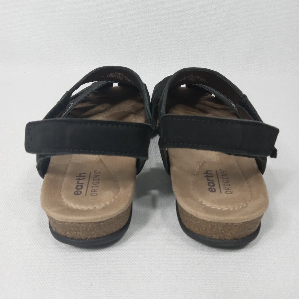 EARTH ORIGINS Black Soft Leather Sandals Womens Size 6.5 W - Picture 7 of 12